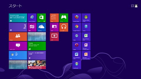 Windows8のスタート画面（Modern UI design）